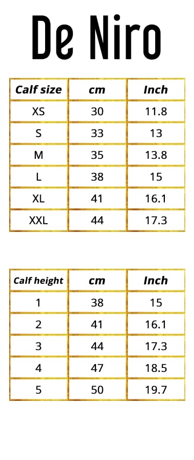 Size guide - Gaiters/half chaps - My Riding Boots